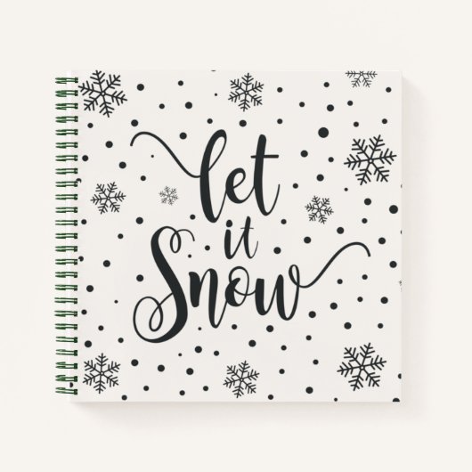 Lass es Weihnachtskalligrafie schnee | Notebook Notizblock (Vorderseite)