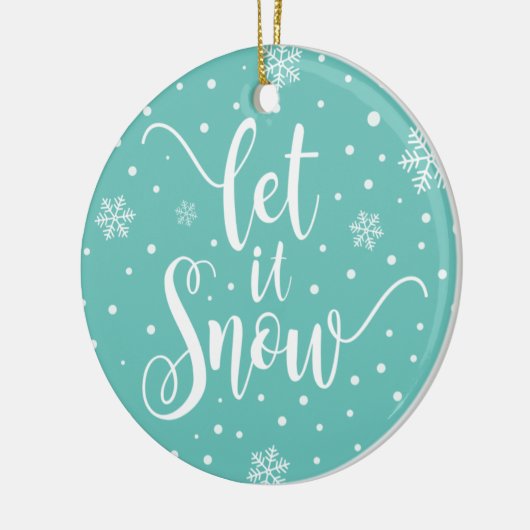 Lass es Weihnachtskalligrafie schnee | Ornament (Links)