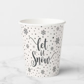 Lass es Weihnachtskalligrafie schnee | Papier-Cup Pappbecher (Rückseite)