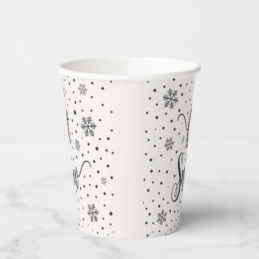 Lass es Weihnachtskalligrafie schnee | Papier-Cup Pappbecher (Links)