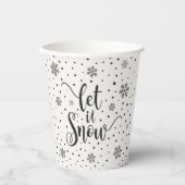 Lass es Weihnachtskalligrafie schnee | Papier-Cup Pappbecher (Vorderseite)