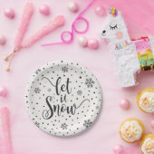 Lass es Weihnachtskalligrafie schnee | Papierplatt Pappteller (Party)