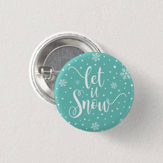 Lass es Weihnachtskalligrafie schnee | Schaltfläch Button (Vorne & Hinten)