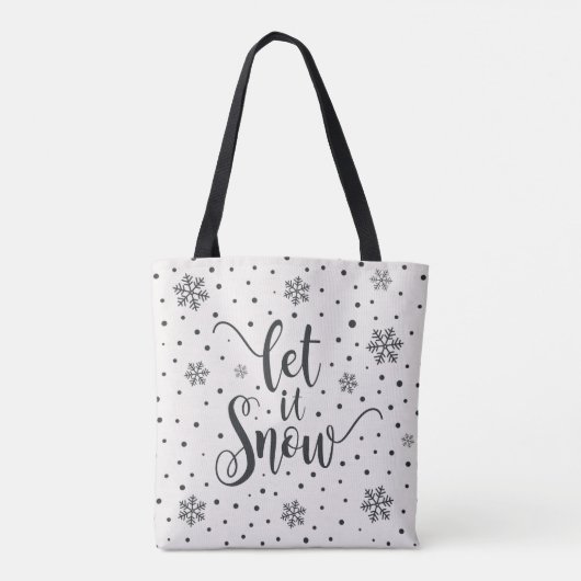 Lass es Weihnachtskalligrafie schnee | Tasche (Rückseite)