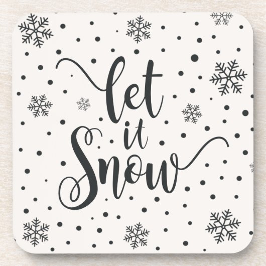 Lass es Weihnachtskalligrafie schnee | UNTERSETZER (Vorderseite)