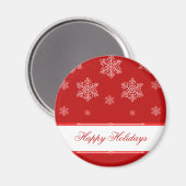 Lass es Weihnachtsmagnet schneien, rot. Magnet (Vorderseite/Rückseite)