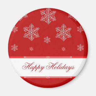 Lass es Weihnachtsmagnet schneien, rot. Magnet