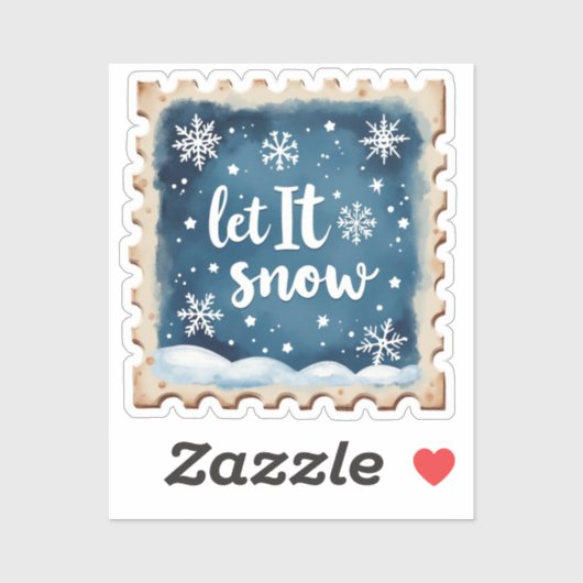 Lass es Winter-Briefmarke schnee. Aufkleber (Blatt)