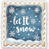 Lass es Winter-Briefmarke schnee. Aufkleber (Vorderseite)