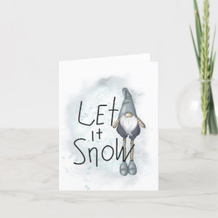 Lass es Winter Gnome schneien Dankeskarte