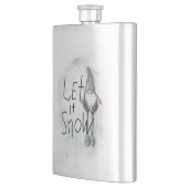 Lass es Winter Gnome schneien Flachmann (Links)