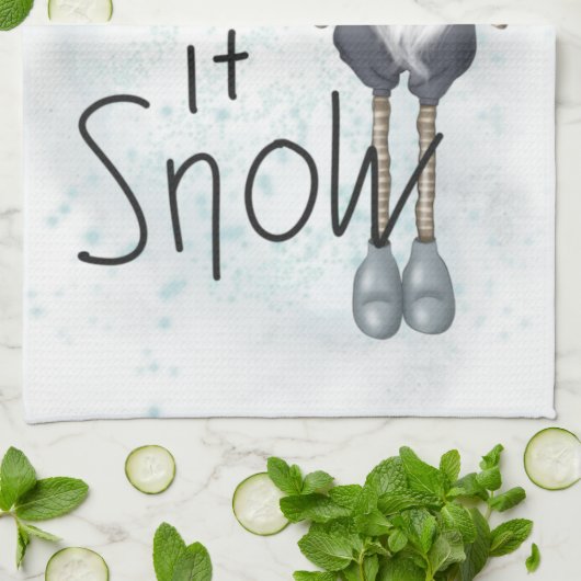 Lass es Winter Gnome schneien Geschirrtuch (Gefaltet)