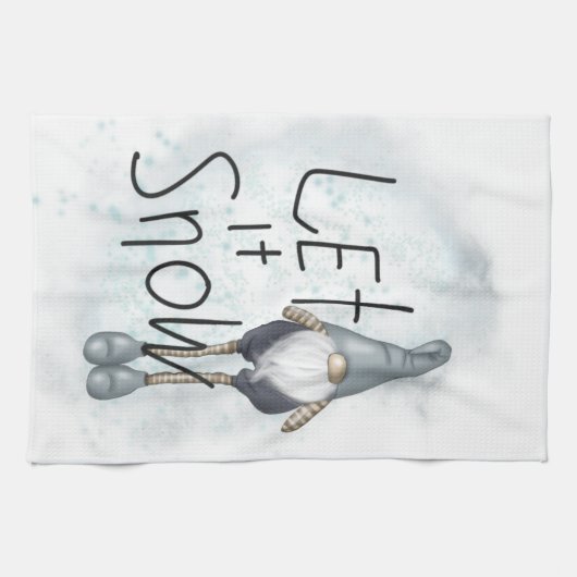 Lass es Winter Gnome schneien Geschirrtuch (Horizontal)