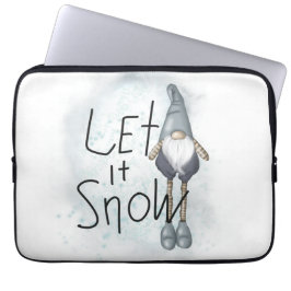 Lass es Winter Gnome schneien Laptopschutzhülle