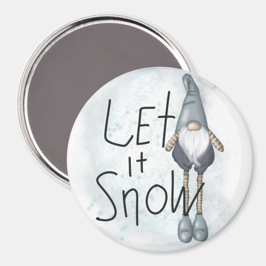 Lass es Winter Gnome schneien Magnet (Vorderseite/Rückseite)