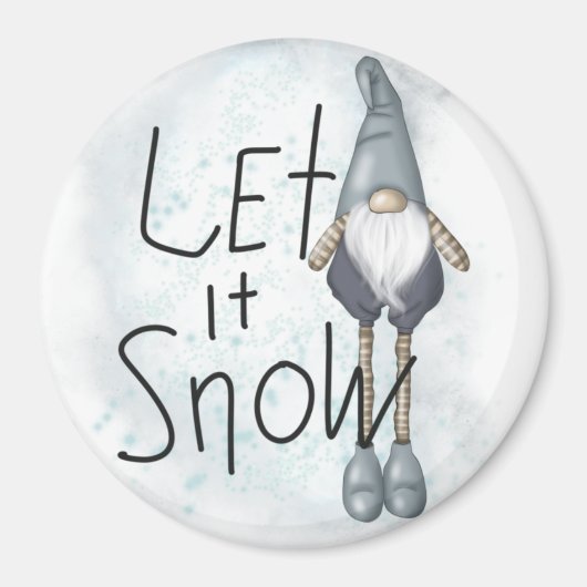 Lass es Winter Gnome schneien Magnet (Vorne)