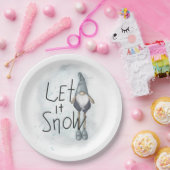 Lass es Winter Gnome schneien Pappteller (Party)