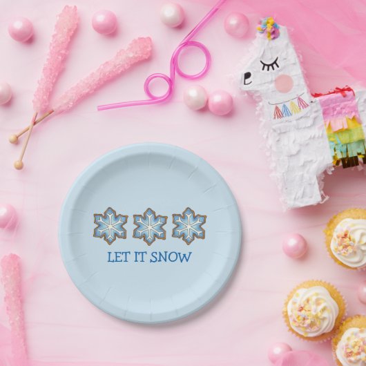 Lass es Winter Weihnachts-Schneeflocke Hanukkah sc Pappteller (Party)