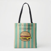 Lass essen einige Hamburger Coole Retro Art Stripe Tasche (Vorderseite)