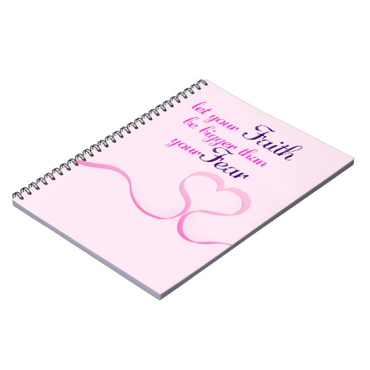 Lass Faith Be Bigger | Brustkrebs | Rosa Ribbon Notizblock (Linke Seite)
