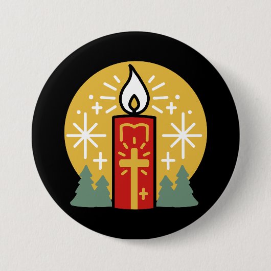 Lass Faith Be Your Brightest Star Candle Art Button (Vorderseite)