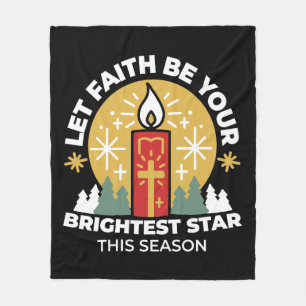 Lass Faith Be Your Brightest Star Candle Art Fleecedecke