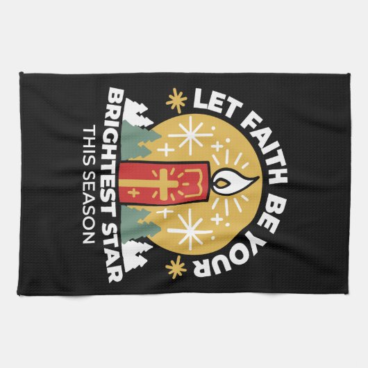 Lass Faith Be Your Brightest Star Candle Art Geschirrtuch (Horizontal)