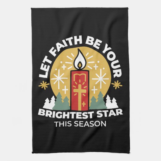 Lass Faith Be Your Brightest Star Candle Art Geschirrtuch (Vertikal)