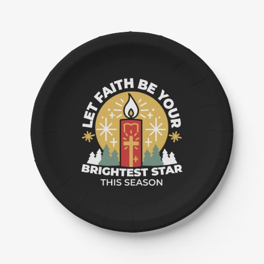 Lass Faith Be Your Brightest Star Candle Art Pappteller (Vorderseite)