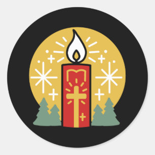 Lass Faith Be Your Brightest Star Candle Art Runder Aufkleber