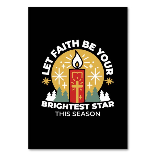 Lass Faith Be Your Brightest Star Candle Art Tischnummer (Vorderseite)