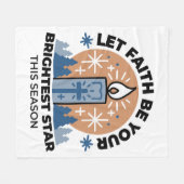 Lass Faith Shine Bright: Winterthema Fleecedecke (Vorderseite (Horizontal))