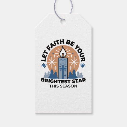Lass Faith Shine Bright: Winterthema Geschenkanhänger (Vorderseite)