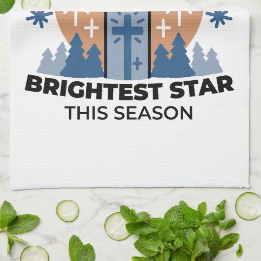 Lass Faith Shine Bright: Winterthema Geschirrtuch (Gefaltet)