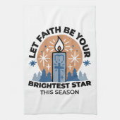 Lass Faith Shine Bright: Winterthema Geschirrtuch (Vertikal)