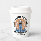 Lass Faith Shine Bright: Winterthema Pappbecher (Rückseite)