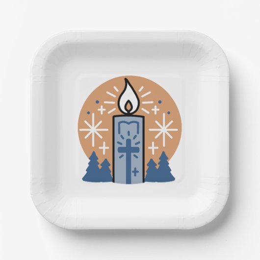 Lass Faith Shine Bright: Winterthema Pappteller (Vorderseite)
