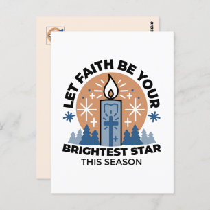 Lass Faith Shine Bright: Winterthema Postkarte