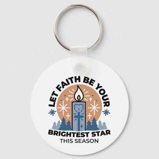 Lass Faith Shine Bright: Winterthema Schlüsselanhänger (Vorderseite)