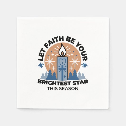 Lass Faith Shine Bright: Winterthema Serviette (Vorderseite)