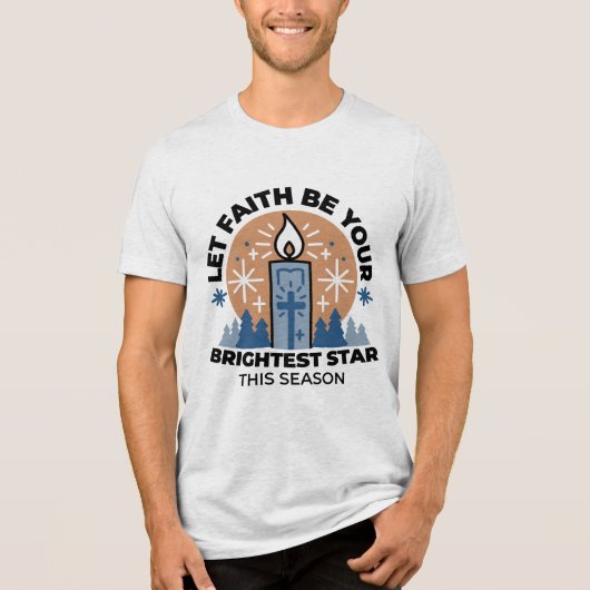Lass Faith Shine Bright: Winterthema Tri-Blend Shirt (Vorderseite)