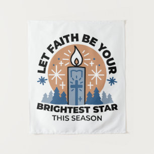 Lass Faith Shine Bright: Winterthema Wandteppich