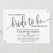 Lass feiert Braut zu moderner lässiger Hochzeit Einladung (Vorne/Hinten)