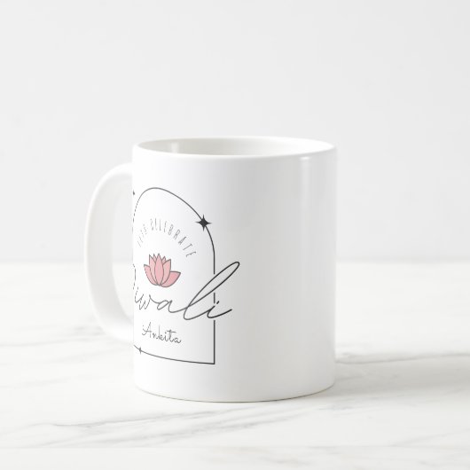 Lass feiert Diwali anpassbar modern Kaffeetasse (Vorderseite Links)