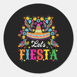 Lass Fiesta Funny Cinco De Mayo Women Men Kids Runder Aufkleber