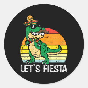 Lass Fiesta Mexican Dino Trex Cinco De Mayo Toddle Runder Aufkleber