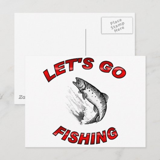 Lass fischen gehen postkarte (Vorne/Hinten)