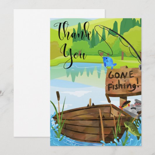 Lass Fishing-Dankeschön-Karte (Vorne/Hinten)