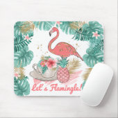 Lass Flamingle Pink und Gold Glitzer Flamingo Mousepad (Mit Mouse)
