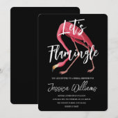 Lass' Flamingle! Tropisches Brautparty Einladung (Vorne/Hinten)